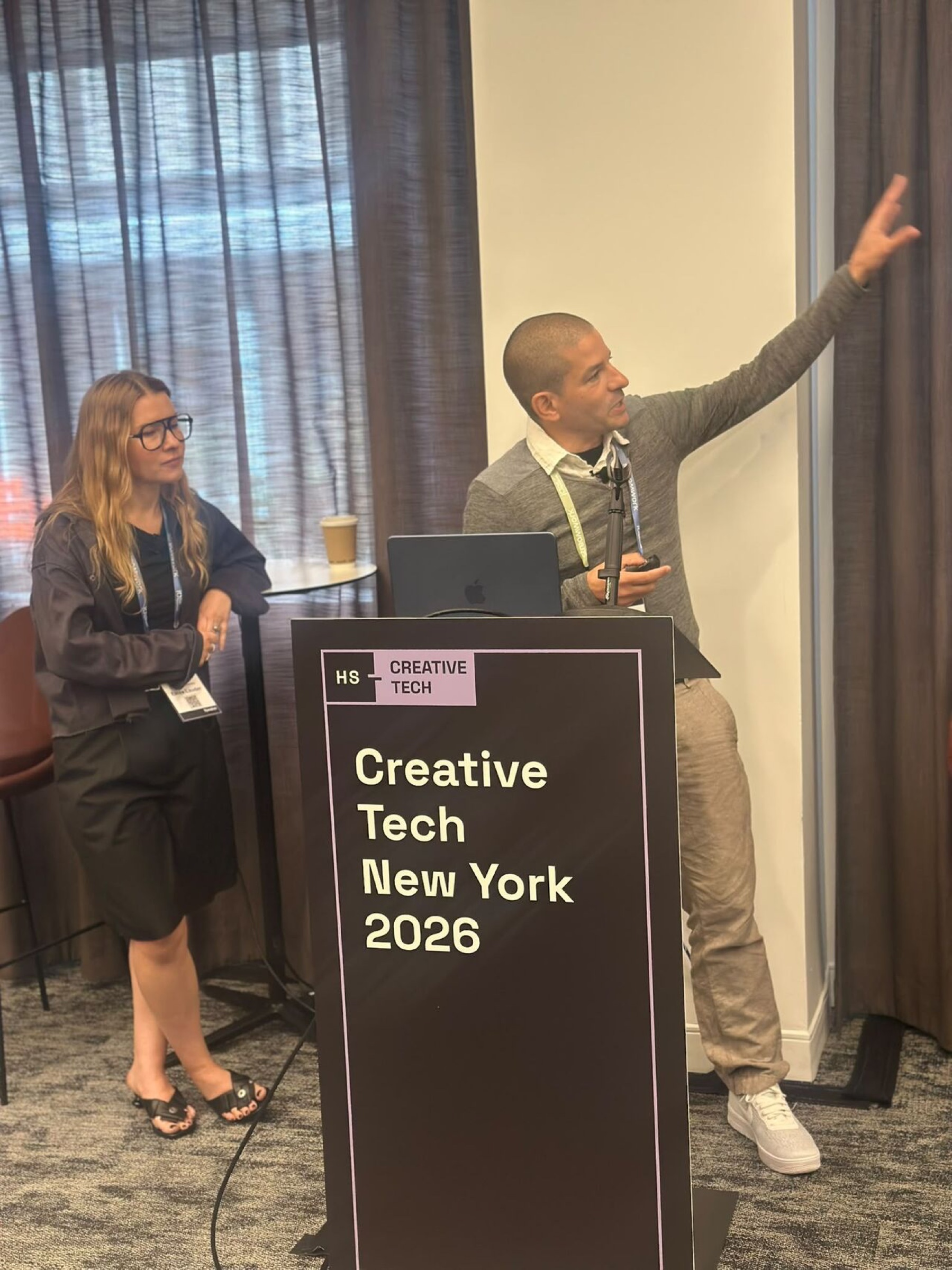 Jeffrey Blum speaking on stage at Creative Tech New York 2026