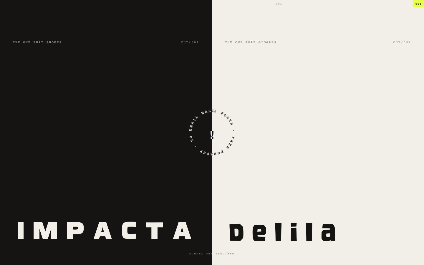 Impacta and Delila type specimen preview